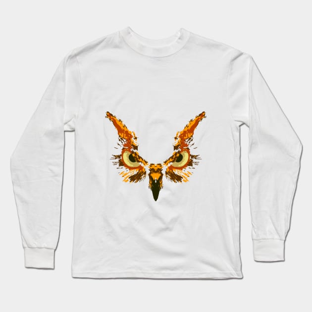 Owl abstact design Long Sleeve T-Shirt by Rockave Design